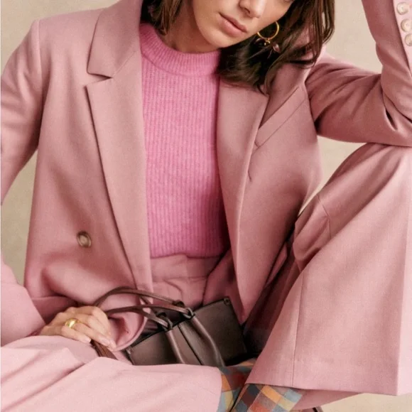 Sezane Pink Women's Suit Set - pants and blazer - Picture 2 of 9
